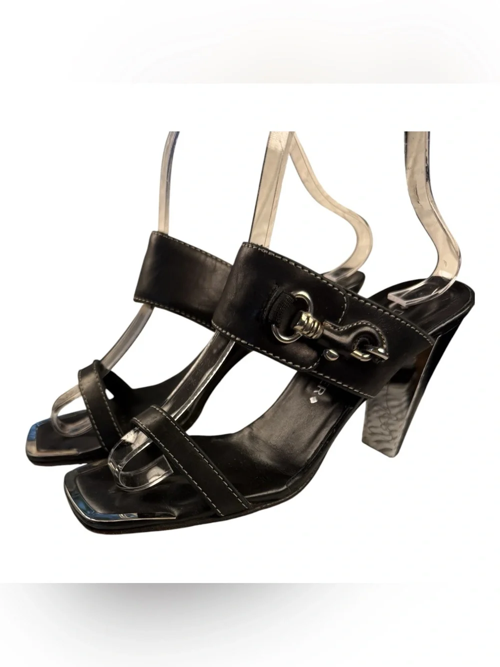 Donald J Pliner Couture Danye Leather Sandals Made In Italy Size 6B Black